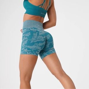 NVGTN Teal Camo Seamless Shorts